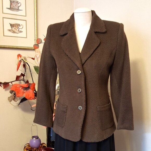NWT Comfy Lined Brown Blazer Jacket Spring Fall Winter Jackets Tag Size S - Picture 3 of 12